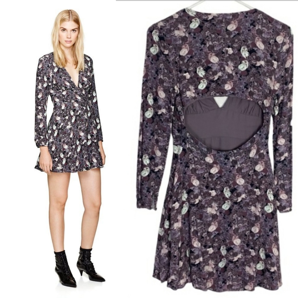 Aritzia Sunday Best FURST Floral Cutout Open Dress Skater Lined Long Sleeve  2